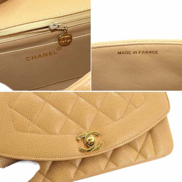 CHANEL Diana Matelasse 22 Chain Shoulder Bag Caviar Skin Beige A01164 Gold Ha... - Picture 7 of 9